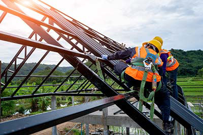 Employee Using Safety Harness